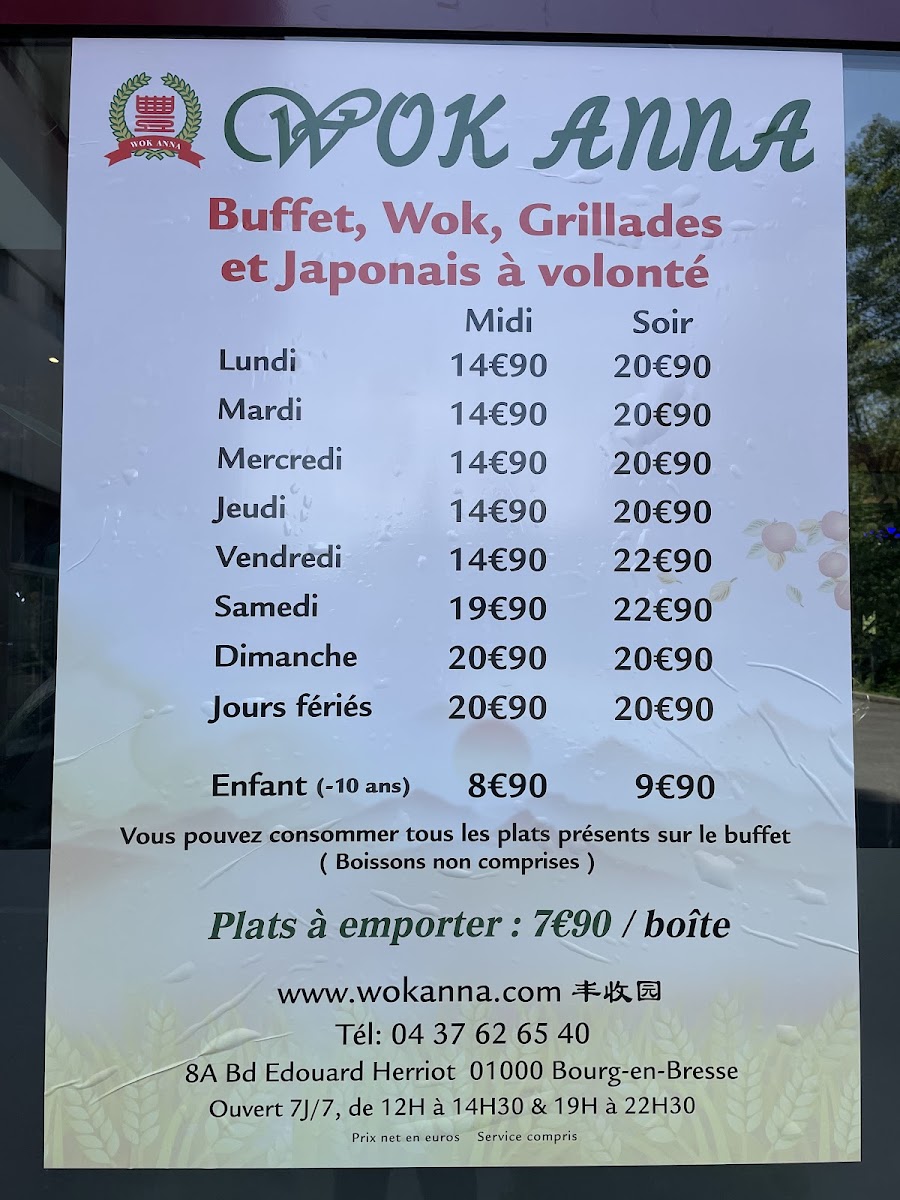 WOK ANNA | Buffet asiatique à volonté Photo Menu 7