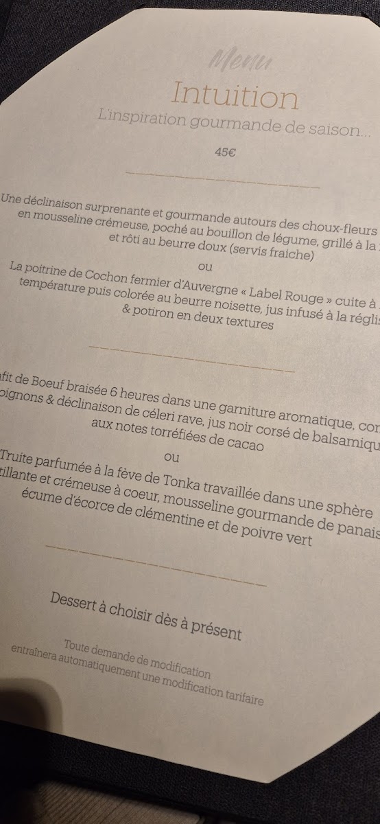 Le Bistronome en Beaujolais Photo Menu 1