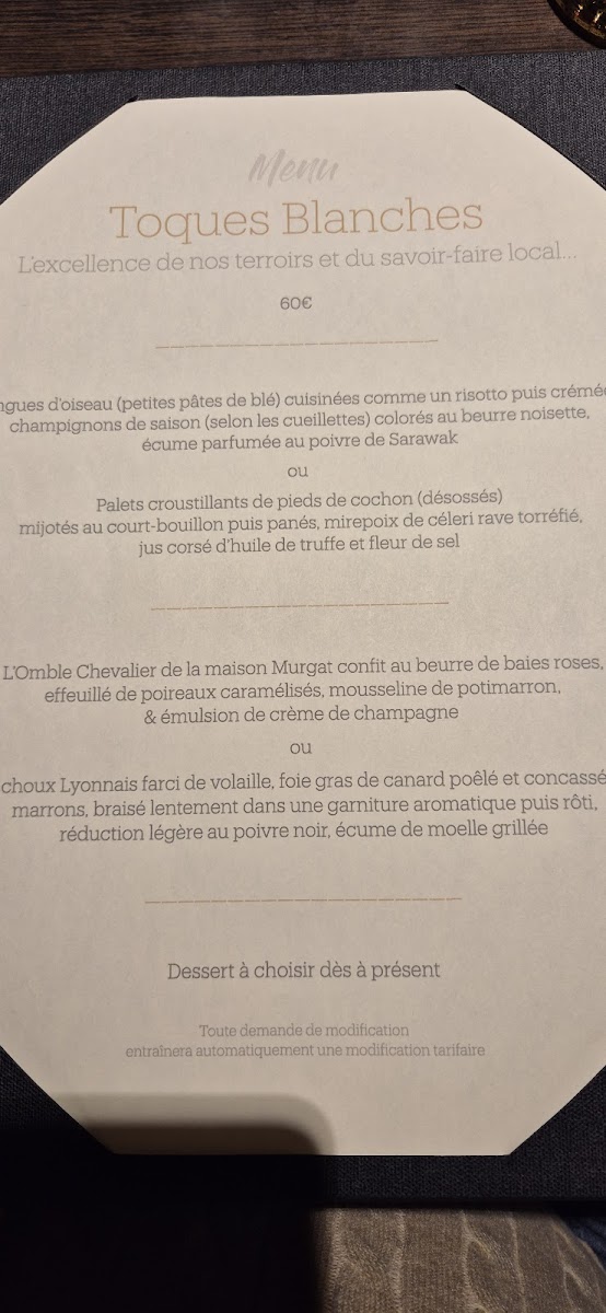 Le Bistronome en Beaujolais Photo Menu 2
