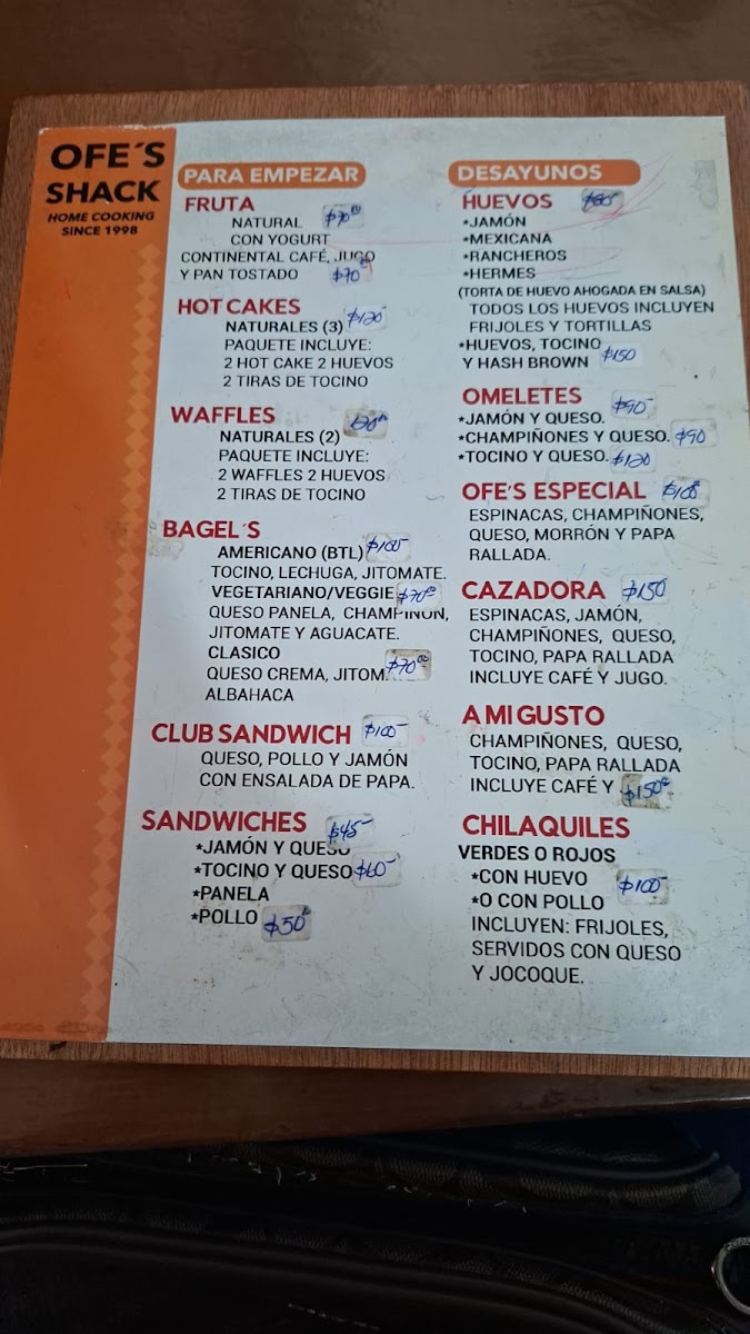 Ofe's Shack Photo Menu 1