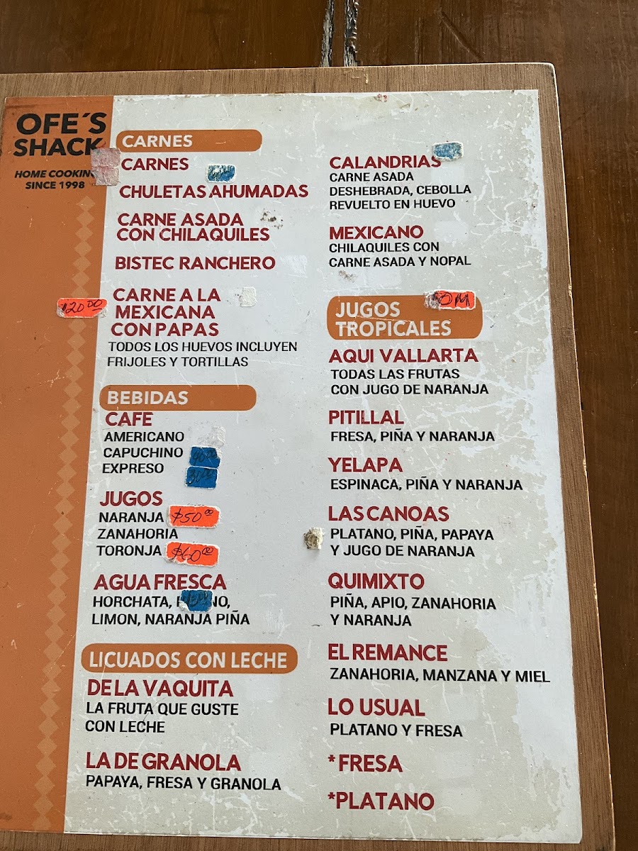 Ofe's Shack Photo Menu 2
