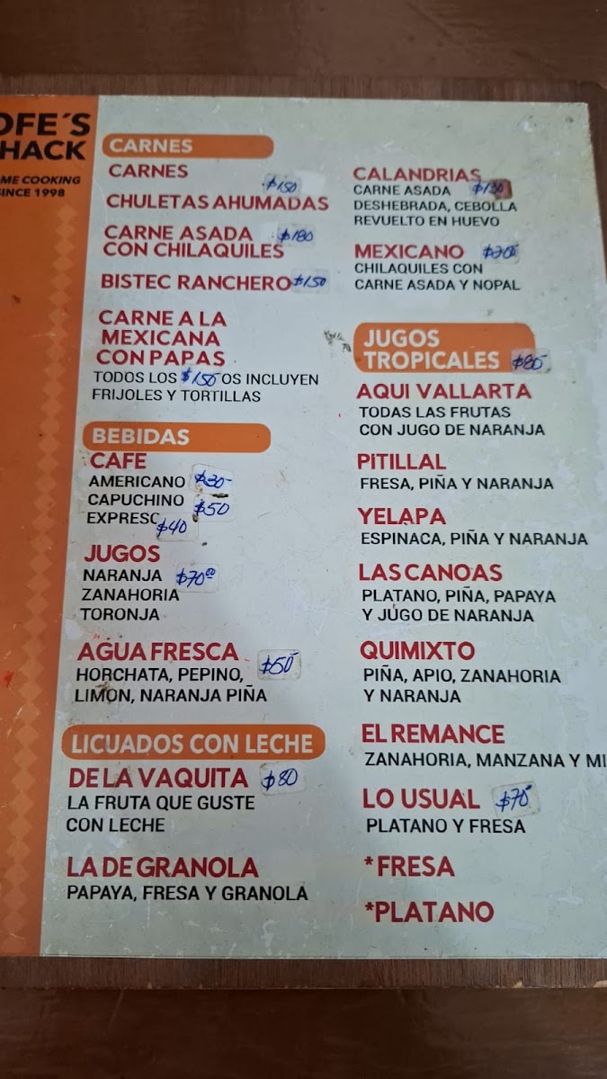 Ofe's Shack Photo Menu 3