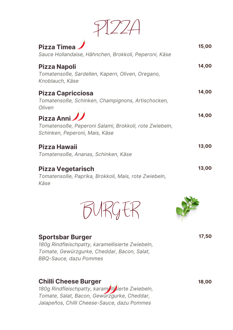 Restaurant Turnerheim Güls Photo Menu 2
