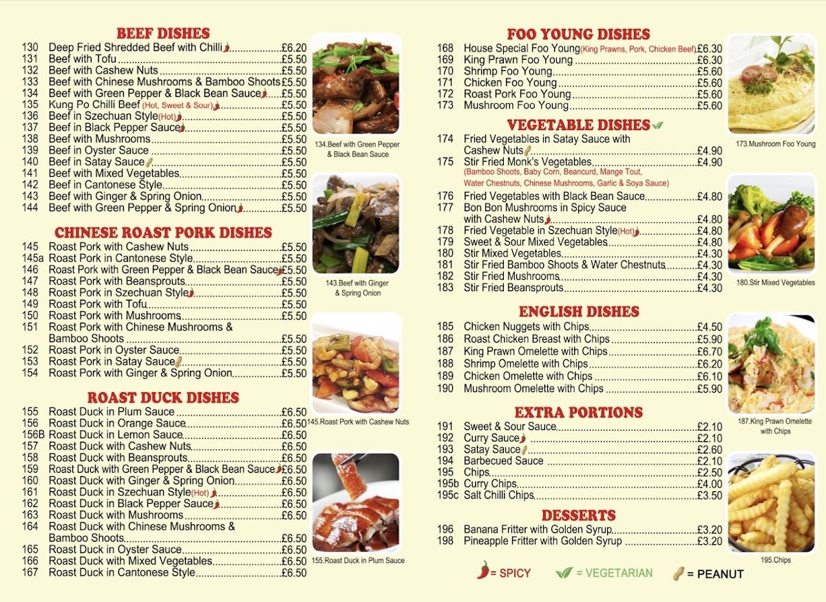 The Hot & Cold Chinese Restaurant Photo Menu 2