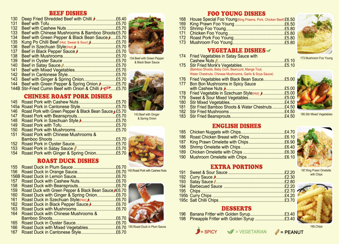 The Hot & Cold Chinese Restaurant Photo Menu 3