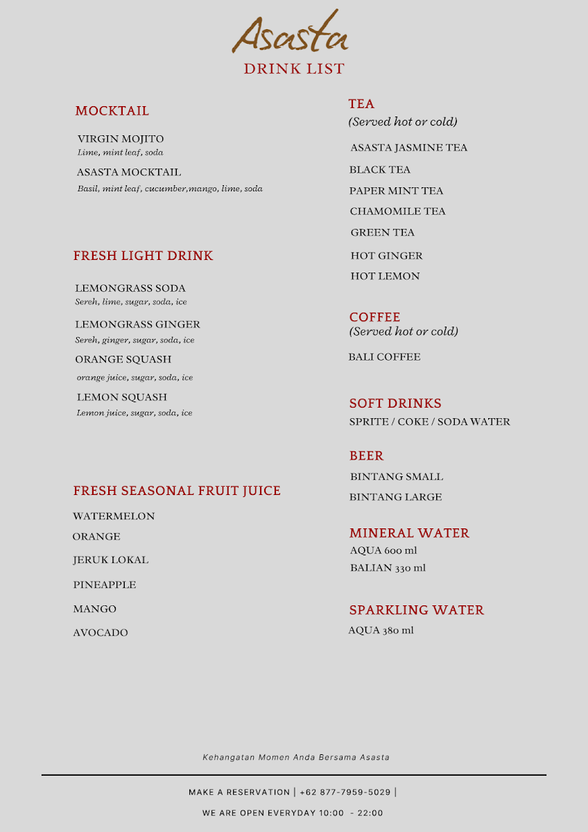 Asasta Resto Photo Menu 1
