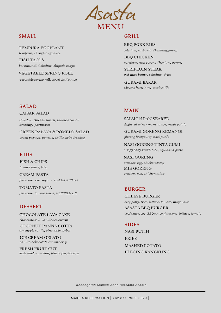 Asasta Resto Photo Menu 2