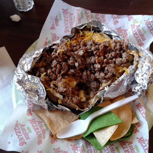 Papa Asada Con Fajitas Baked Potato with Fajitas