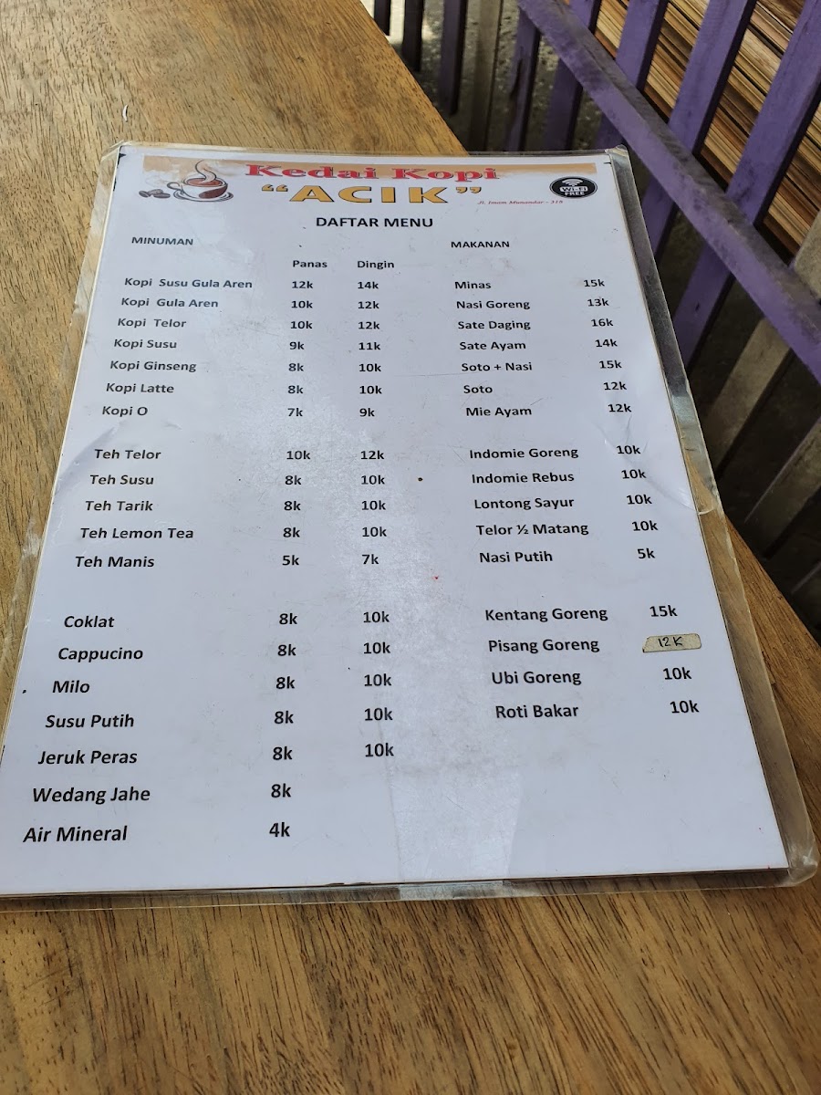 Kedai Kopi Acik Photo Menu 1