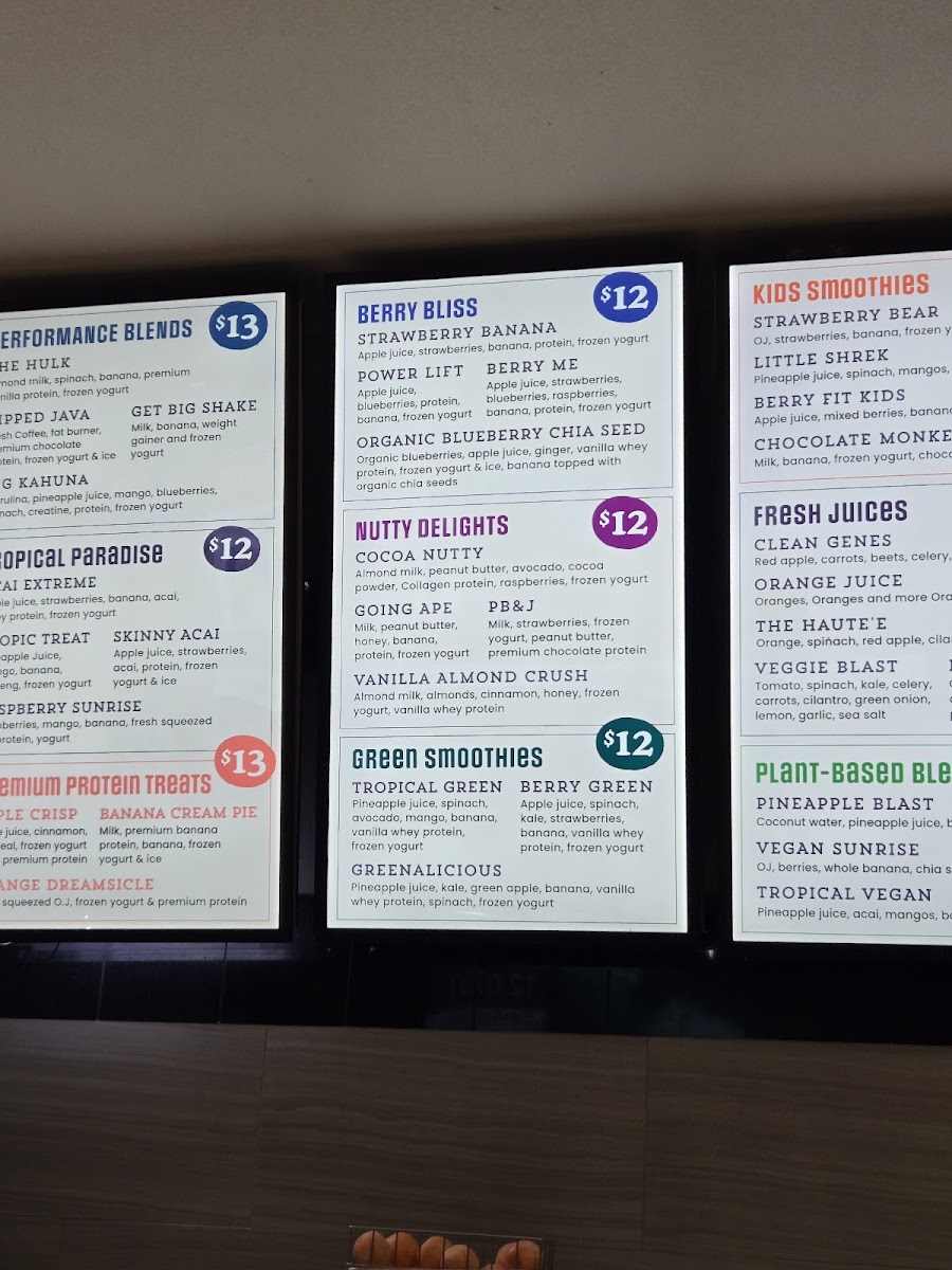 Juice Bar at LVAC Photo Menu 1