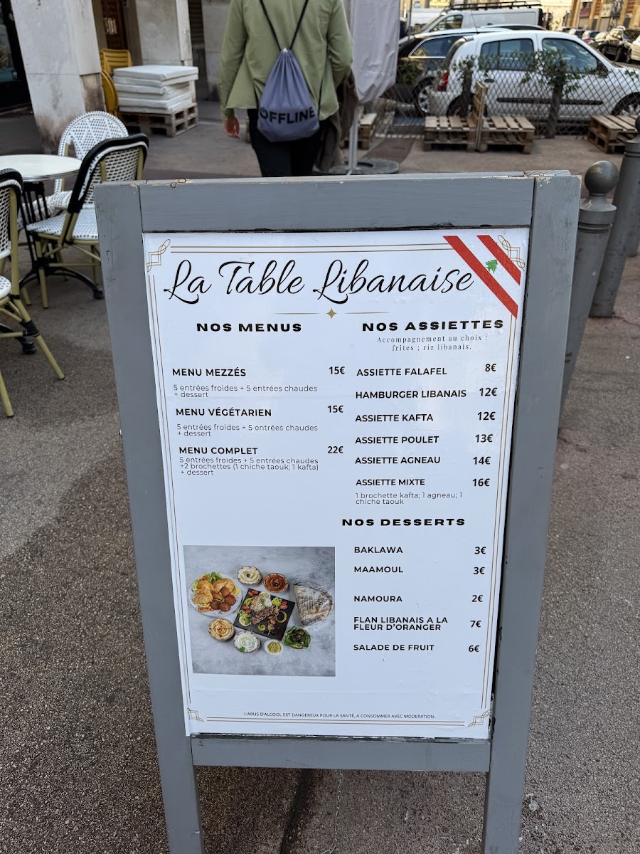 La table Libanaise Photo Menu 1