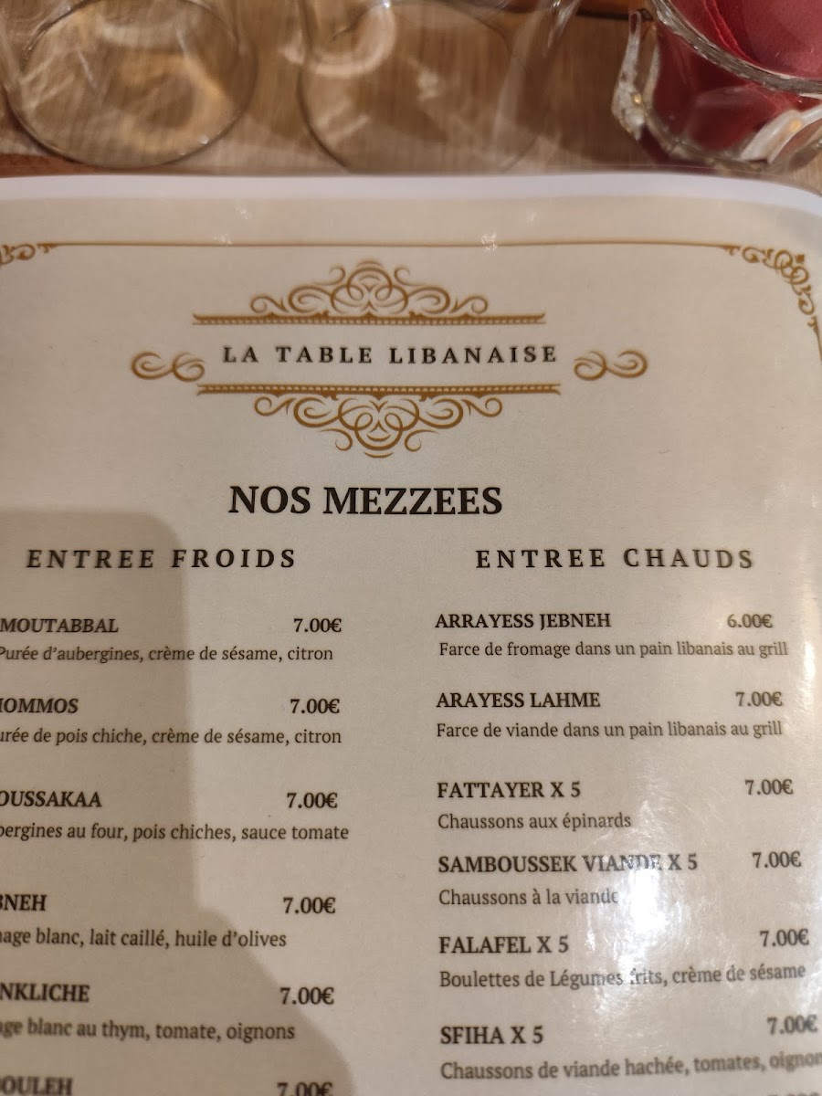 La table Libanaise Photo Menu 3