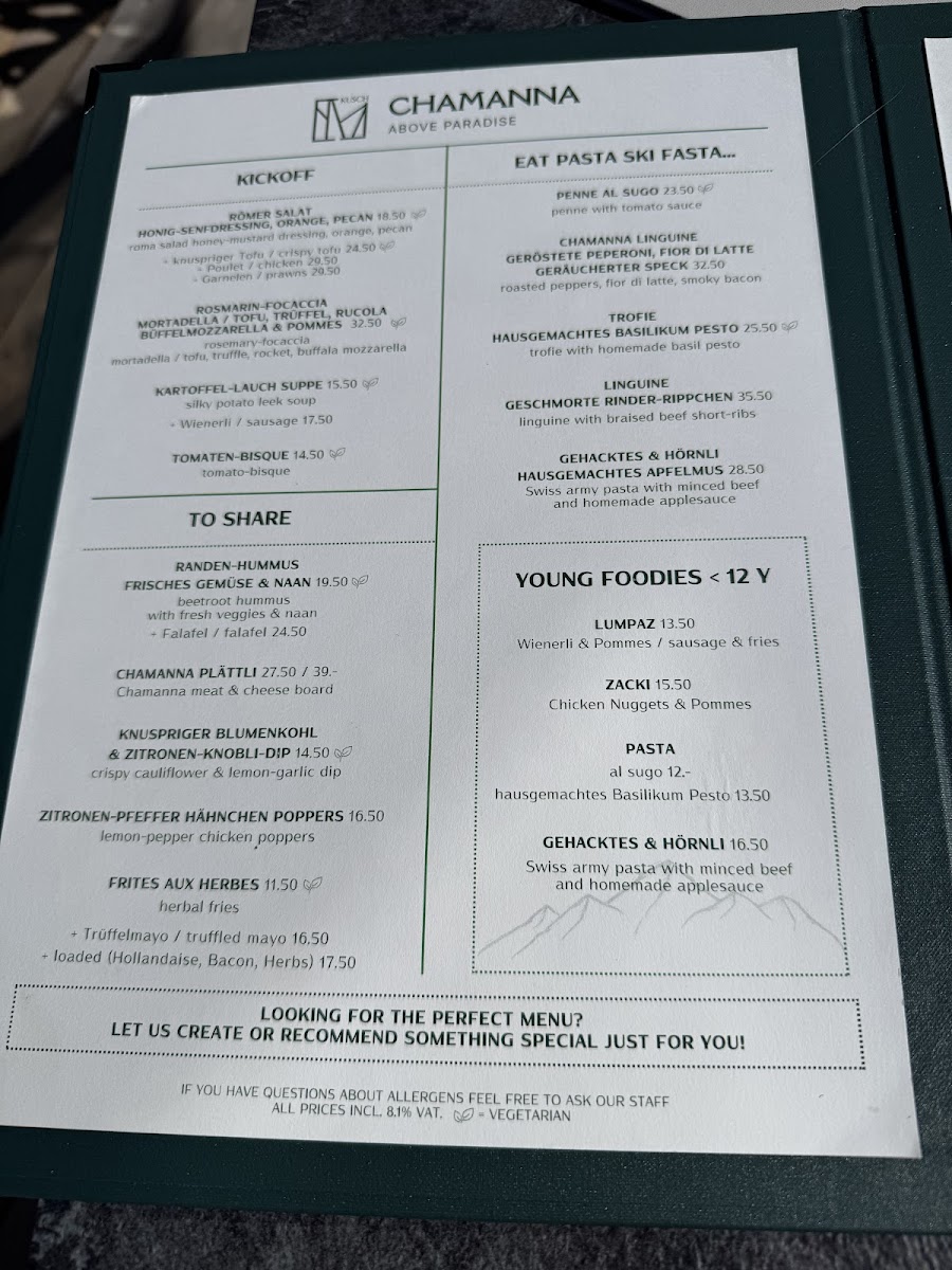 Chamanna St. Moritz Photo Menu 8