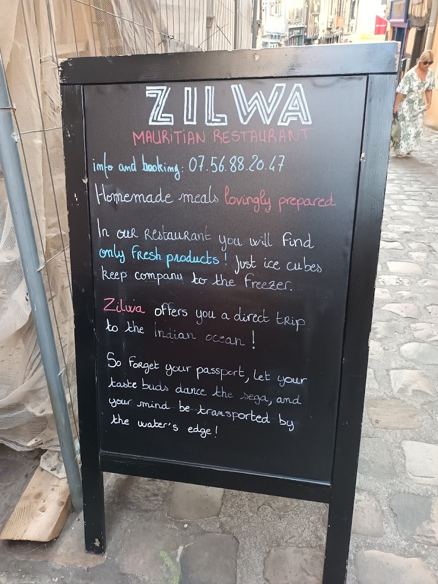 Zilwa Le Mans restaurant Mauricien Photo Menu 8