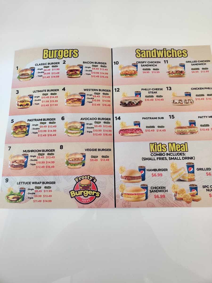 Frosty's Burgers Photo Menu 10