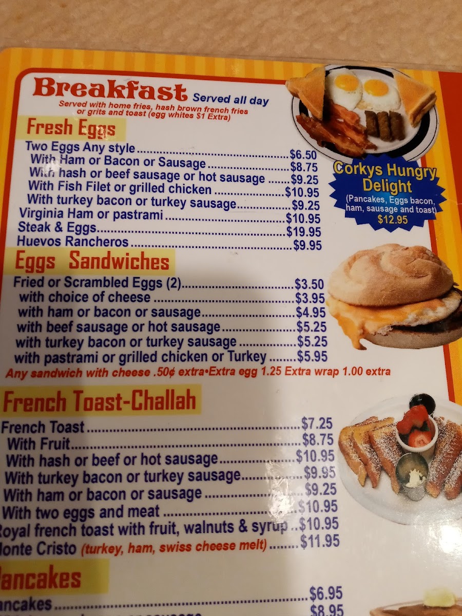 Corky’s Diner Photo Menu 1