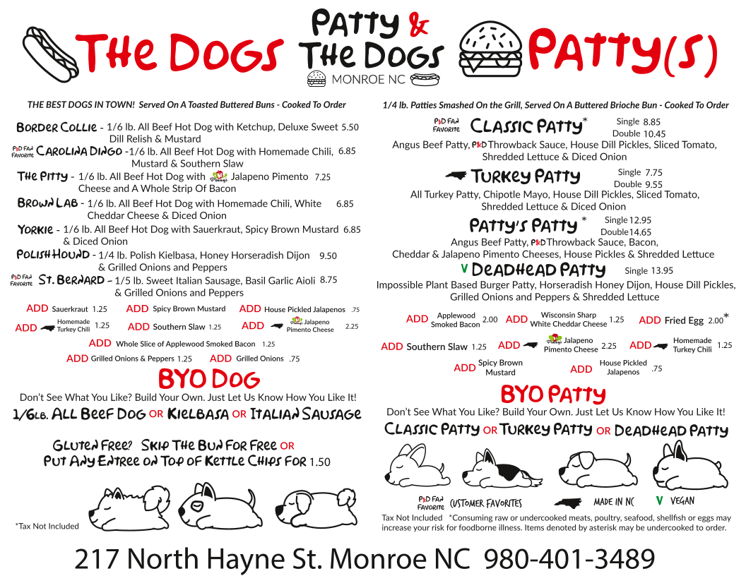 Patty & The Dogs Photo Menu 2