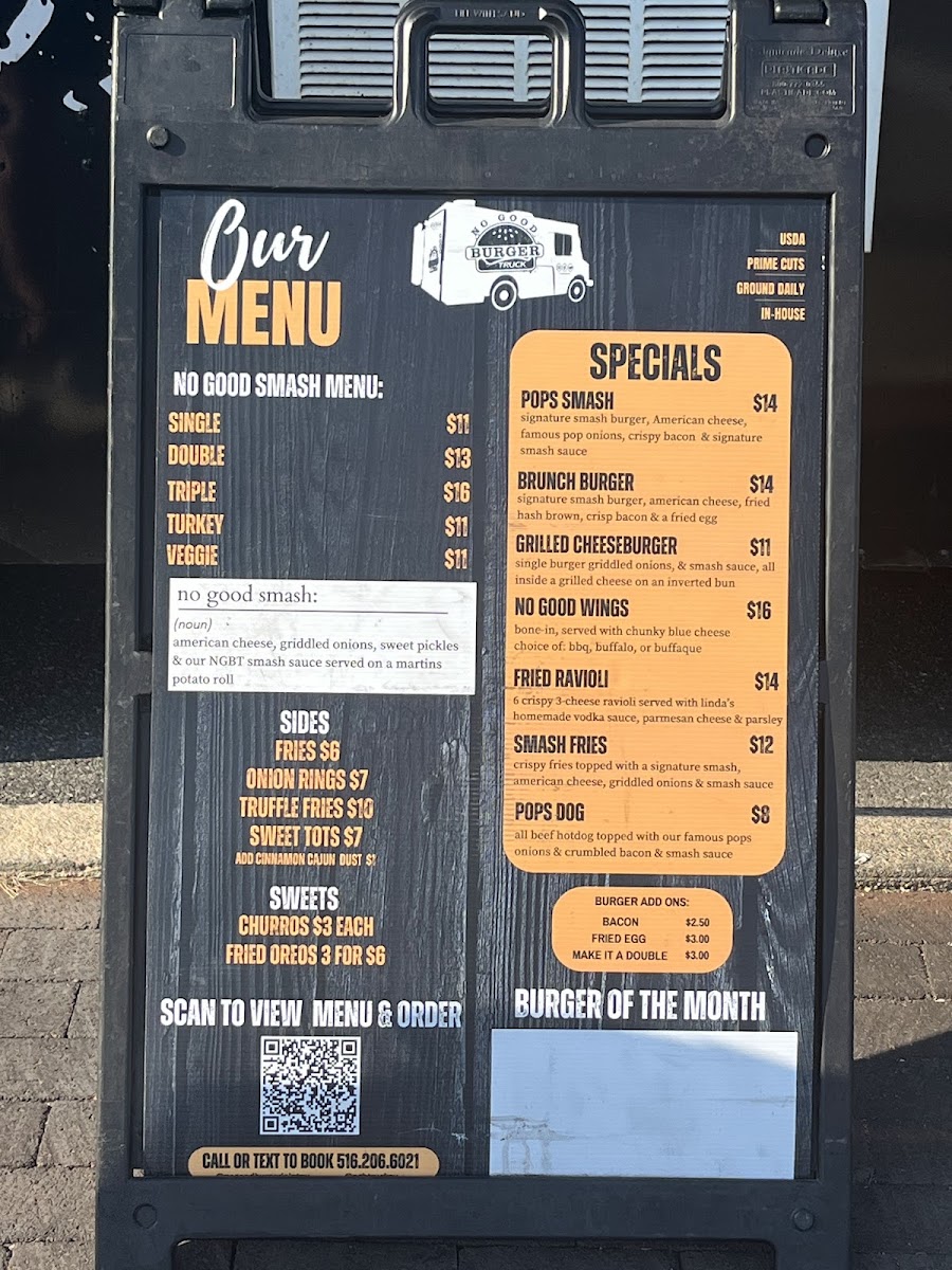 No Good Burger Truck Photo Menu 1