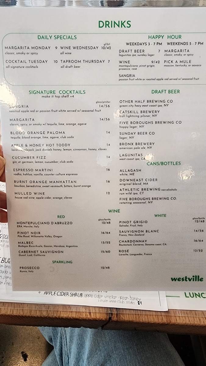 Westville Long Island City Photo Menu 3