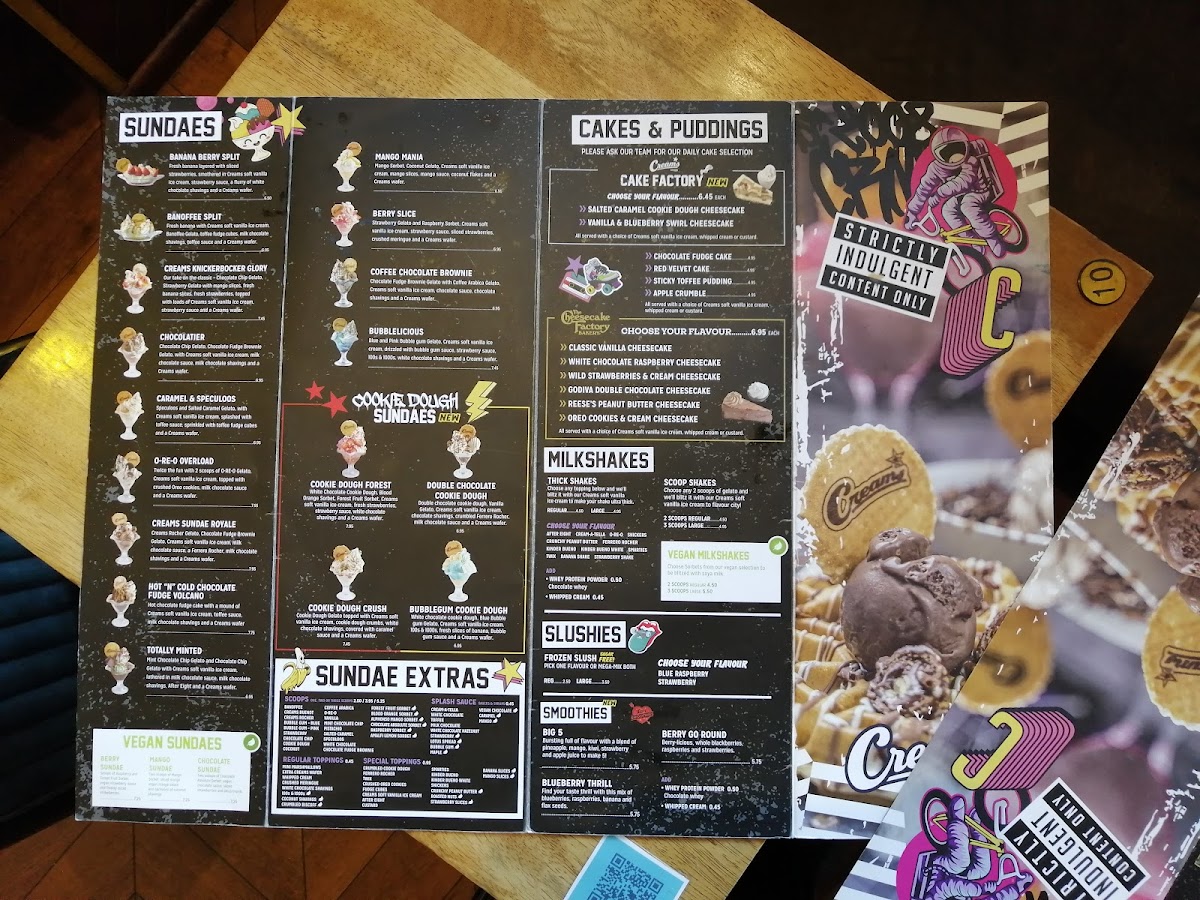 Creams Cafe Beckton Photo Menu 1
