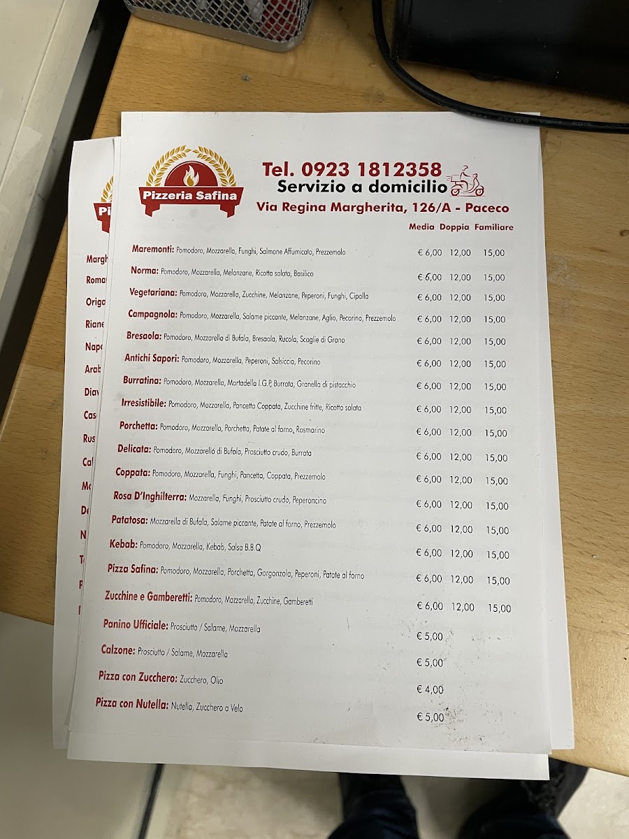 Pizzeria Safina Photo Menu 2
