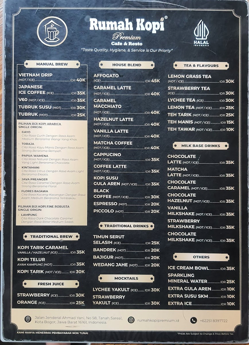 Rumah Kopi Premium Photo Menu 7