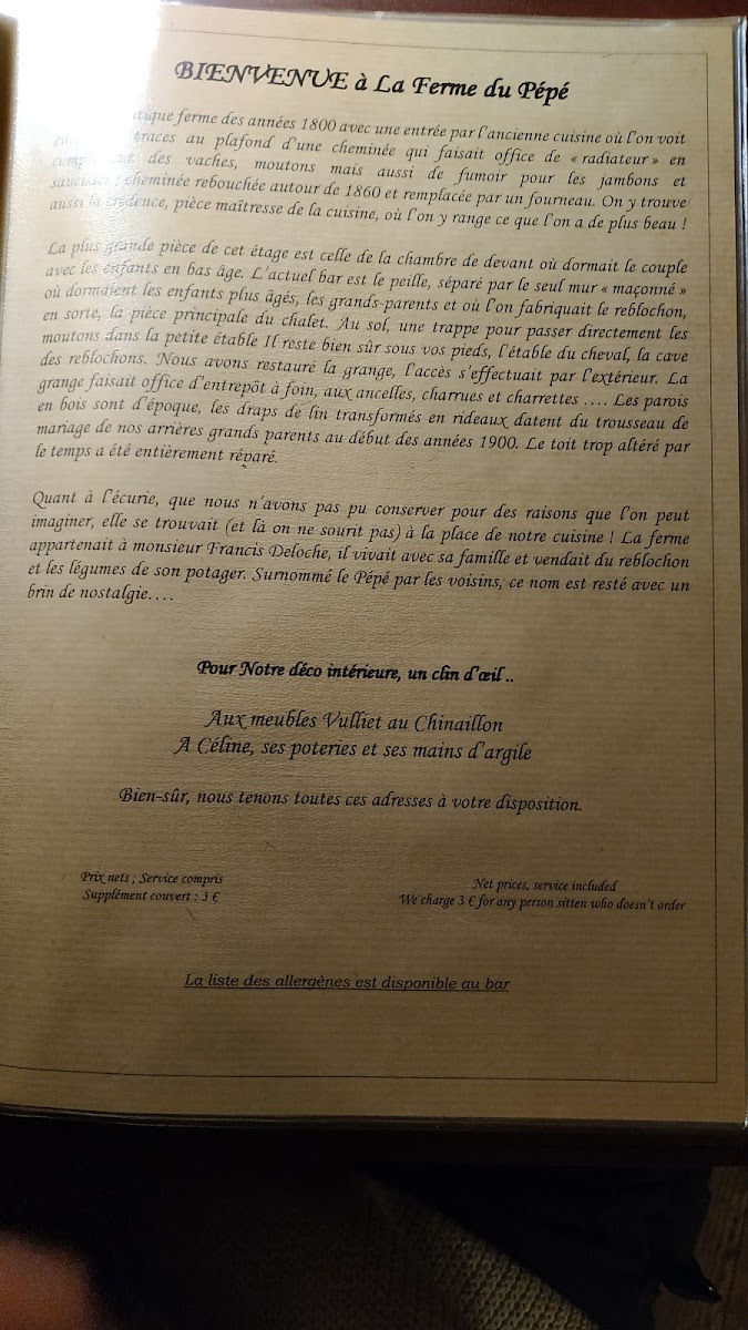 La Ferme du Pépé Photo Menu 6