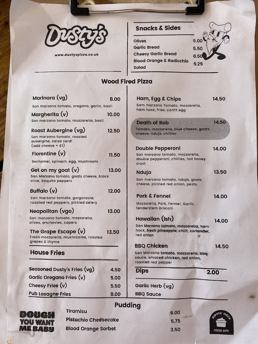 Dusty's Pizza Photo Menu 2