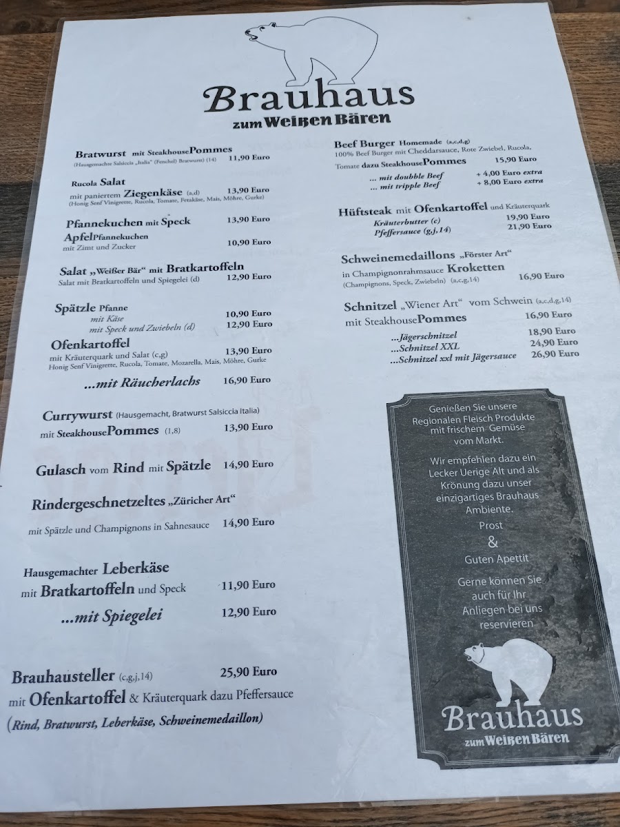 Brauhaus zum Weißen Bär Photo Menu 3