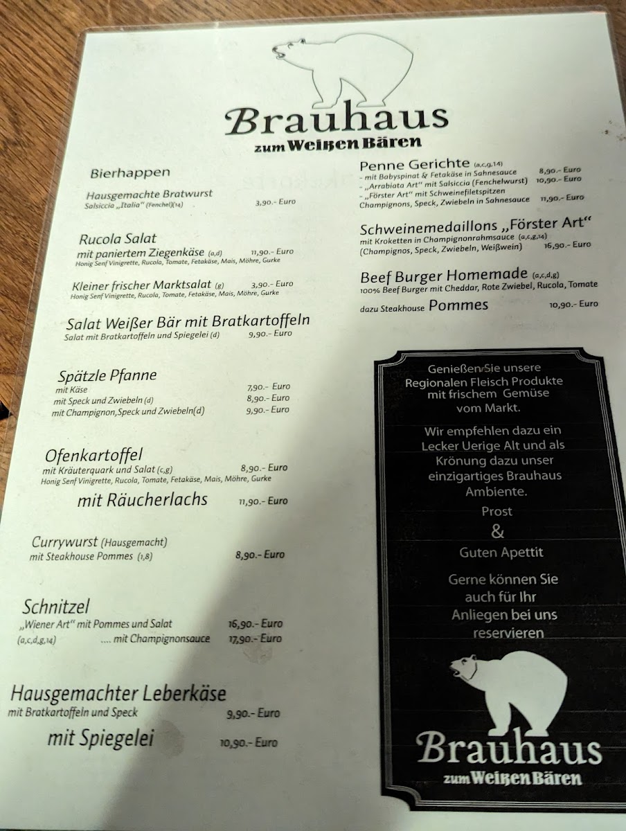 Brauhaus zum Weißen Bär Photo Menu 7