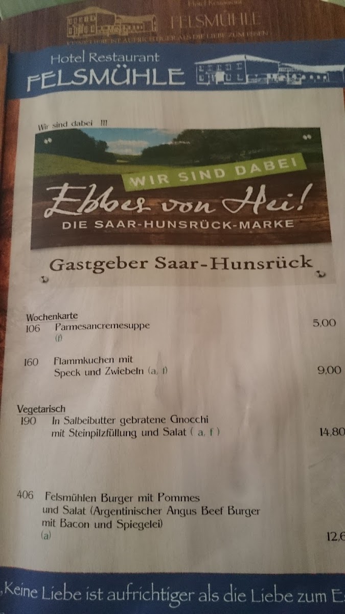 Felsmühle Hotel Photo Menu 1