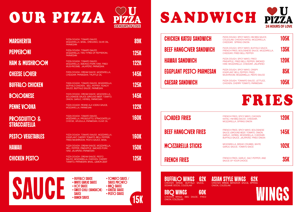 Love U Pizza Canggu Photo Menu 1