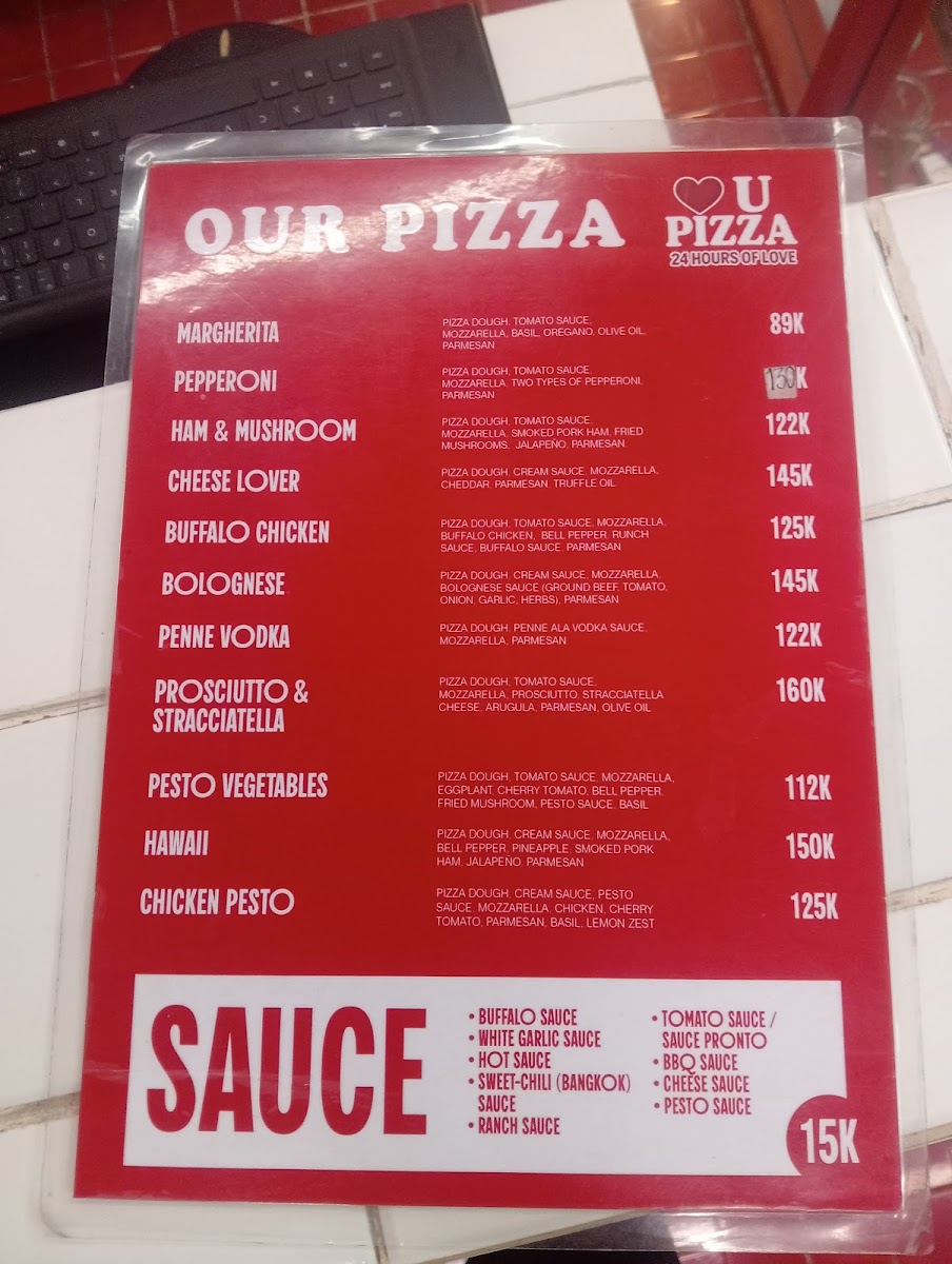 Love U Pizza Canggu Photo Menu 2
