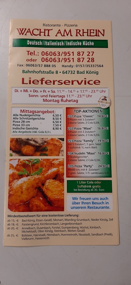 Pizzeria Wacht am Rhein Photo Menu 1