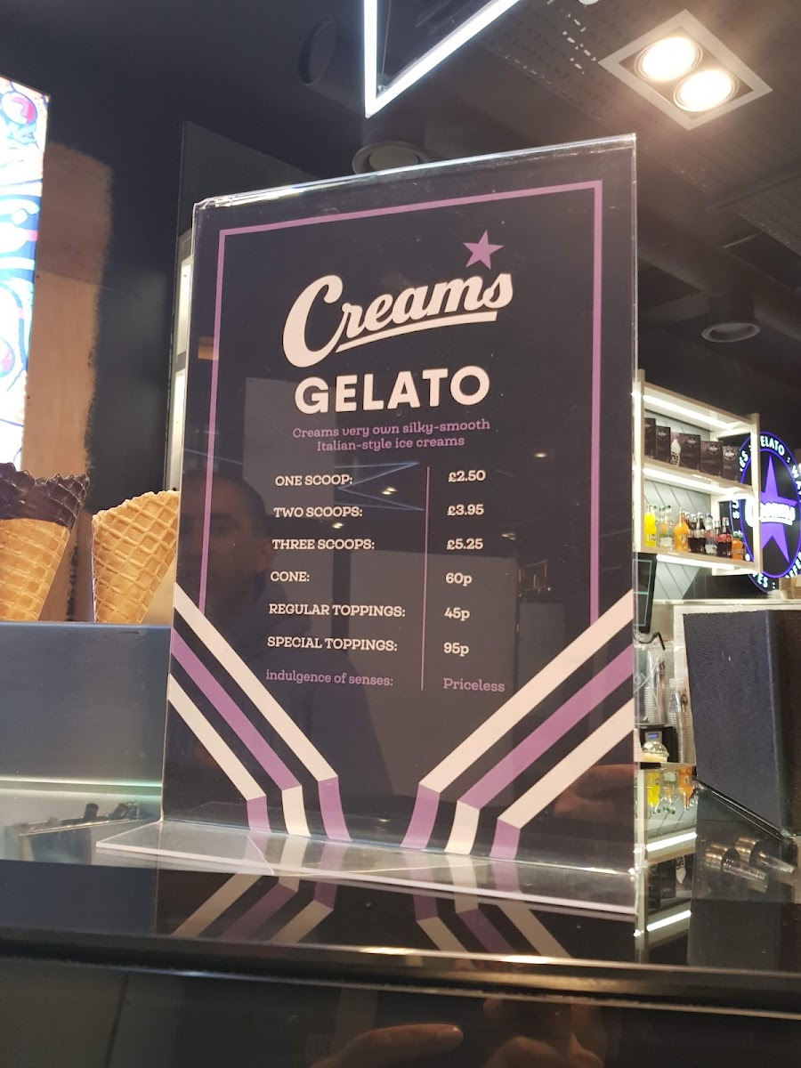 Creams Cafe Shepherd's Bush Photo Menu 1