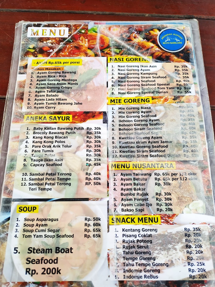 Anugrah Seafood Restaurant Photo Menu 1