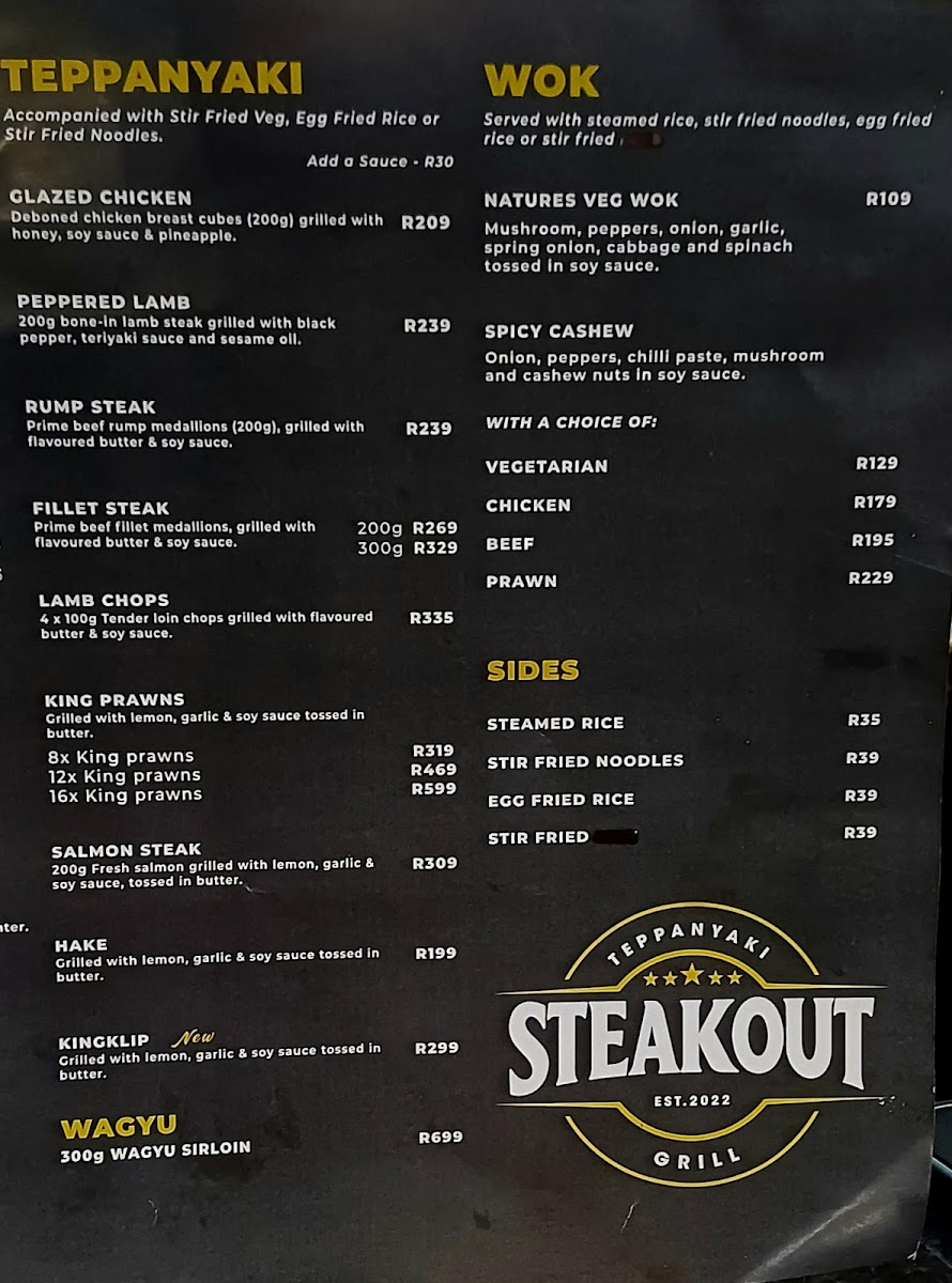 Steakout Teppanyaki and Grill Photo Menu 2