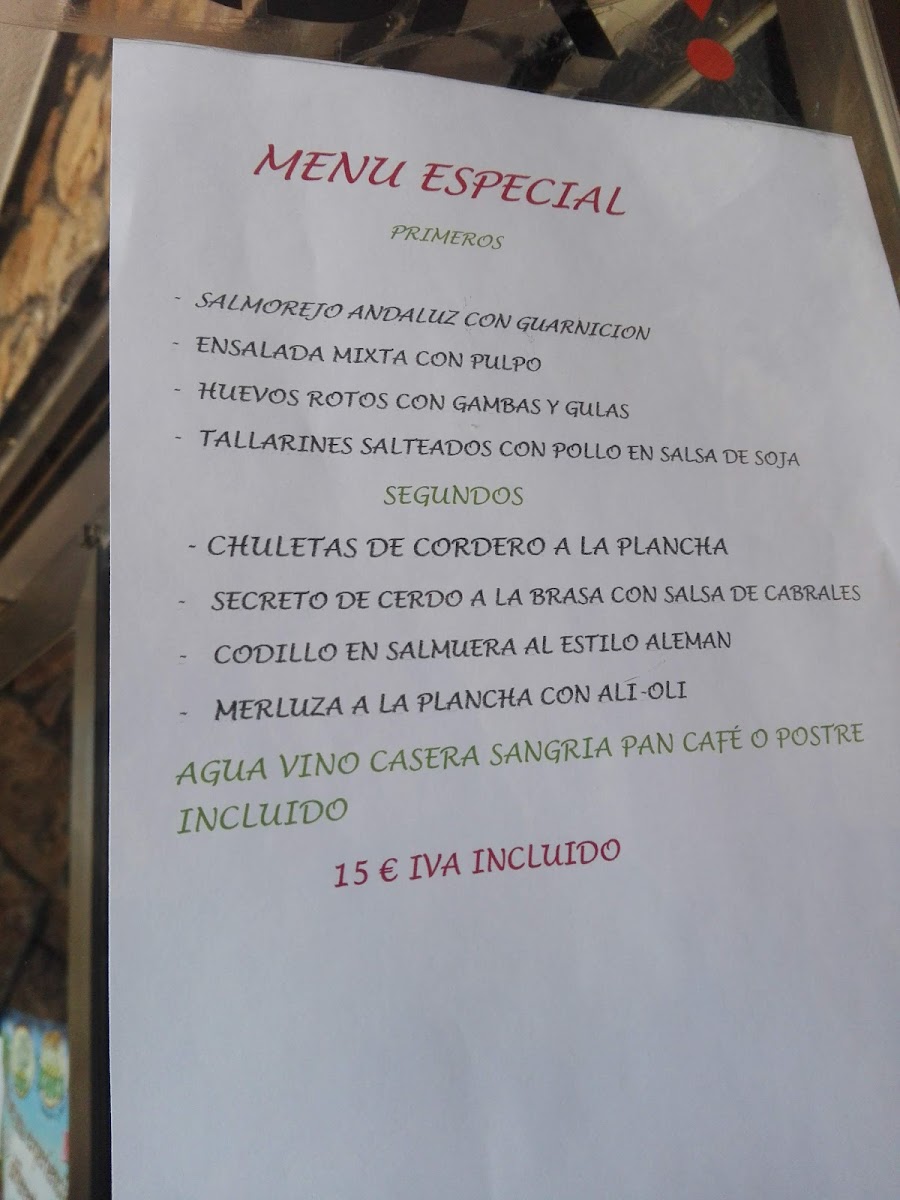 Restaurante La Cañada Photo Menu 9
