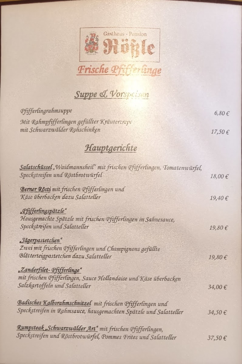 Gasthaus Pension Rößle Photo Menu 2