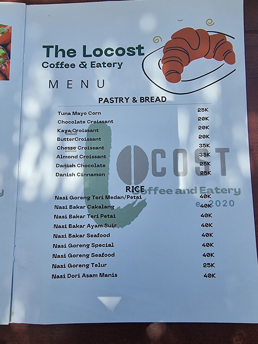 The Locost Coffee and Eatery Photo Menu 1