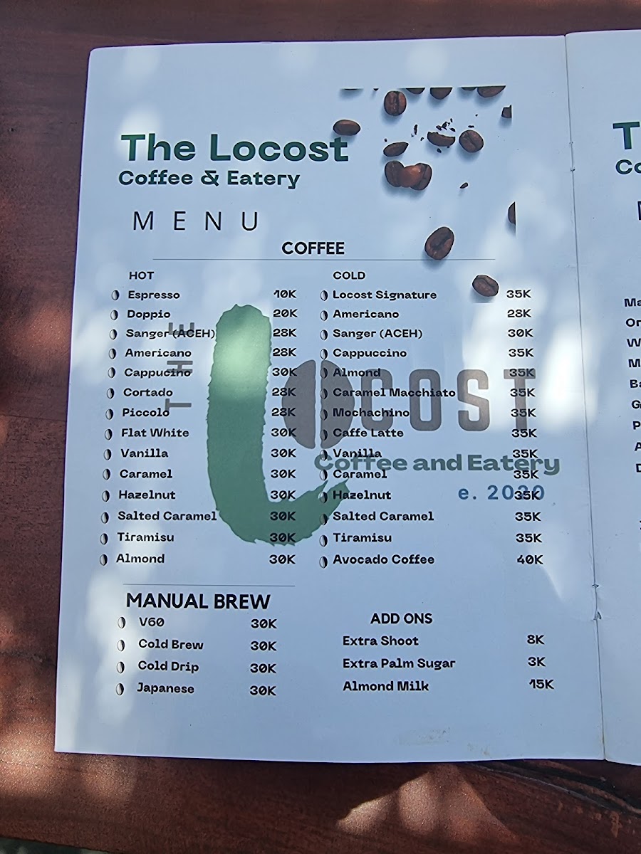 The Locost Coffee and Eatery Photo Menu 2