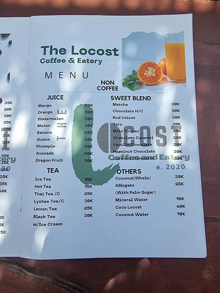 The Locost Coffee and Eatery Photo Menu 3