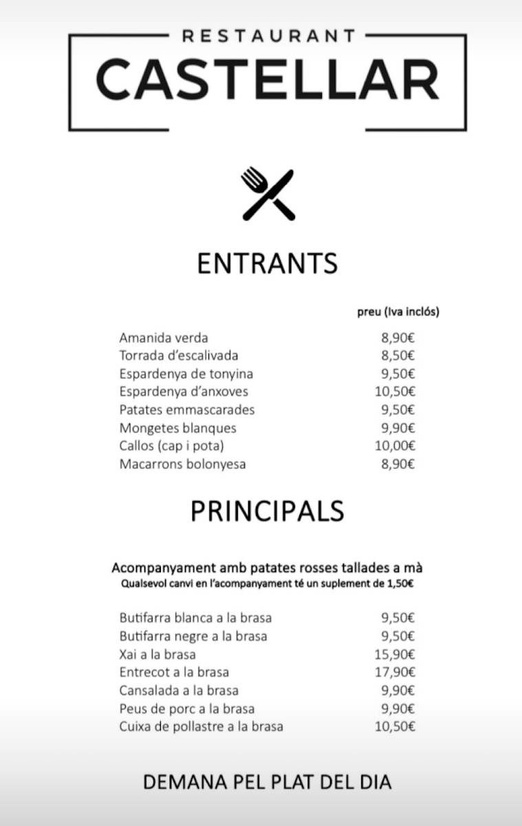Bar Restaurant Castellar Photo Menu 1
