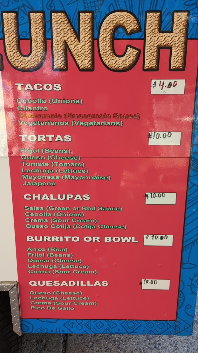 Fabis Tacos D.C. Photo Menu 2