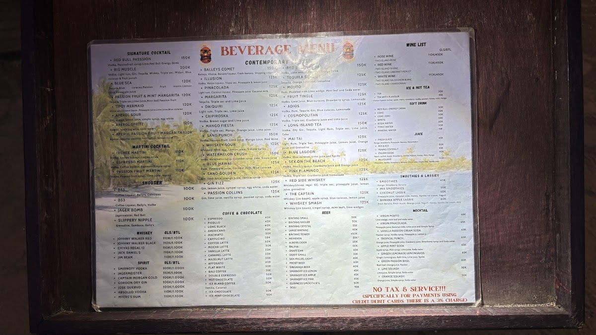 The Sand Beach Bar & Restaurant Photo Menu 1