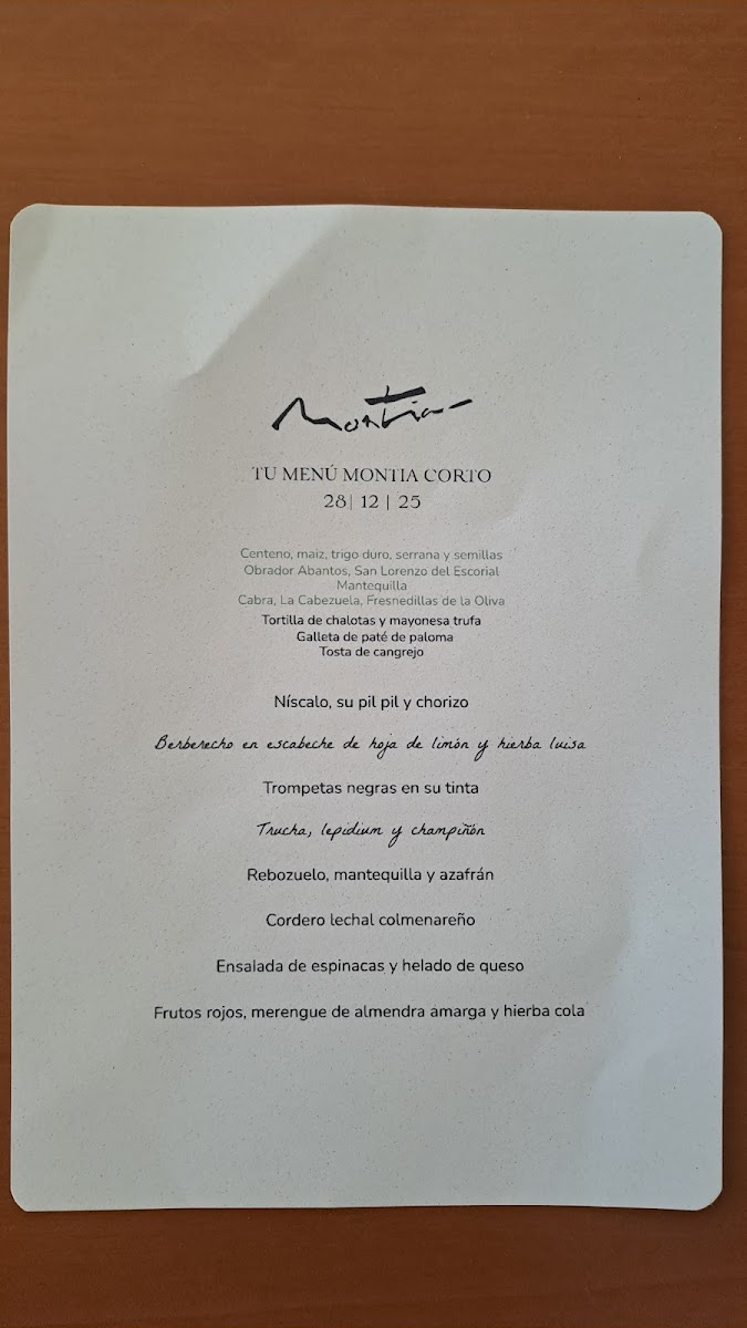 Restaurante MONTIA Photo Menu 4