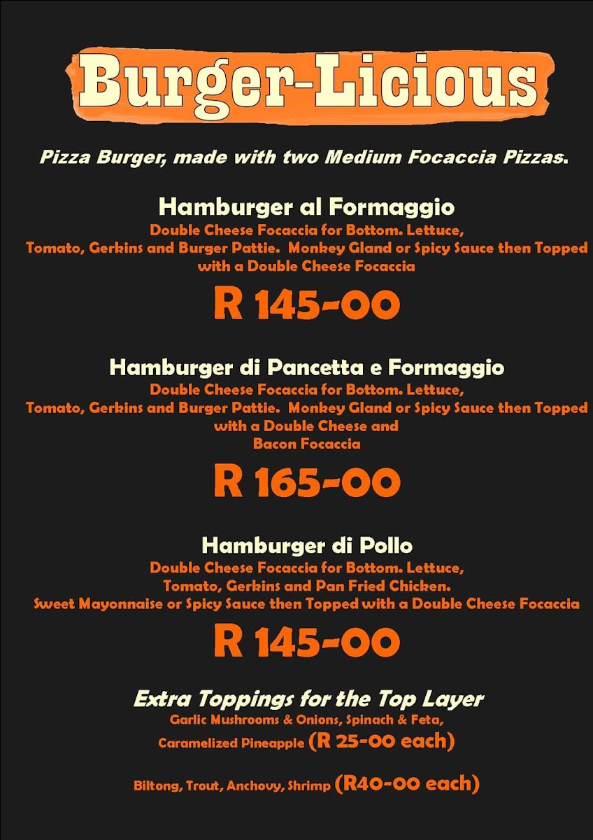 Dullstroom Pizzeria (incredibly dullicious) Photo Menu 4