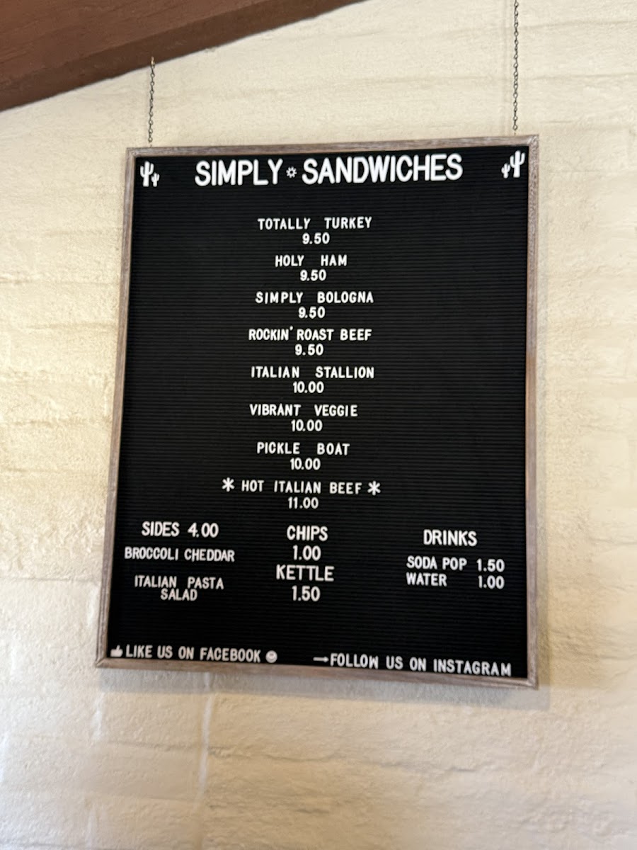 Simply Sandwiches Photo Menu 4