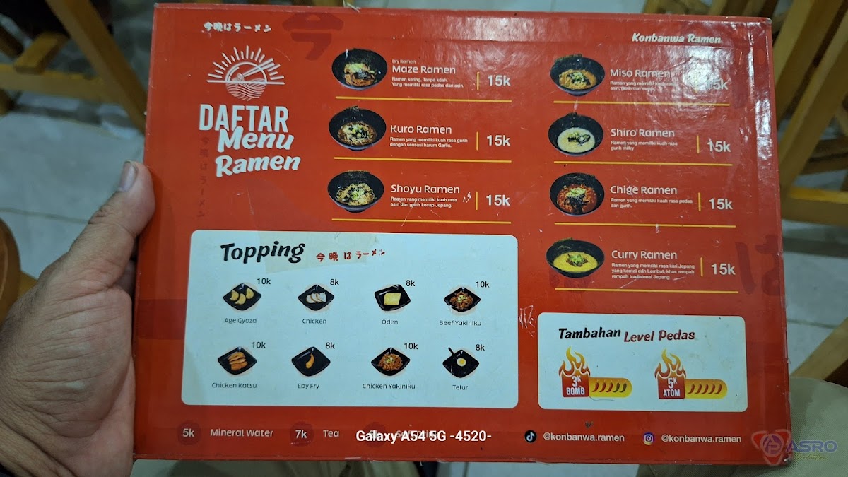 Konbanwa Ramen Cempaka Putih Photo Menu 6