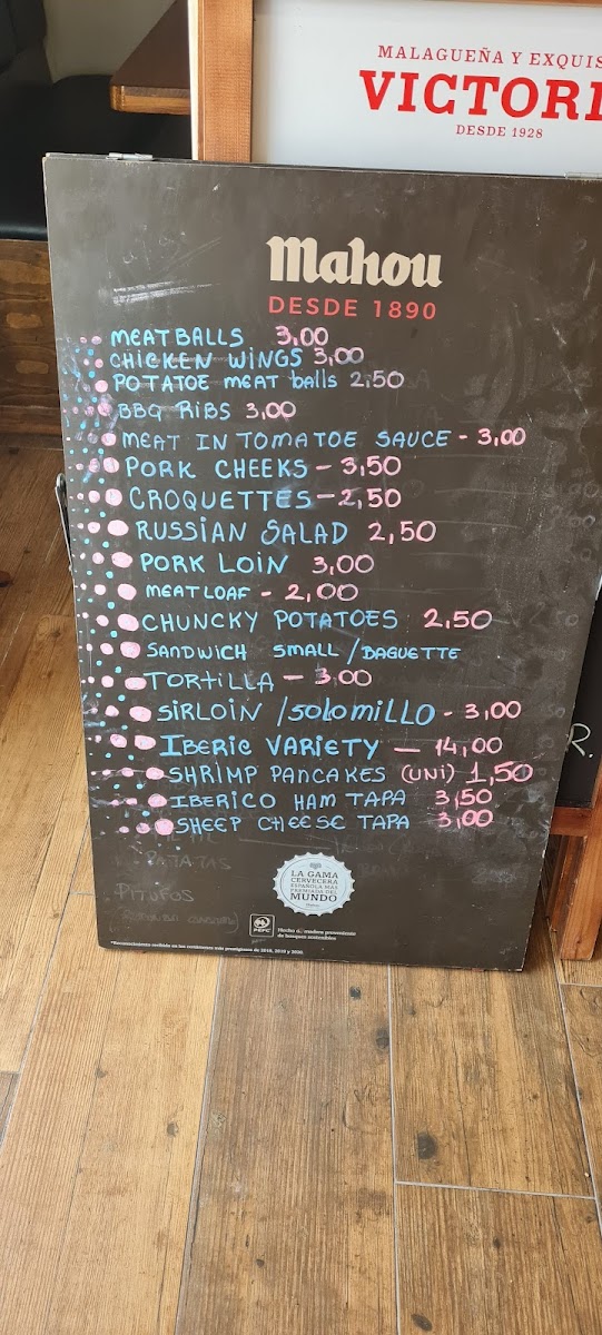 Bar Cafeteria Aires de Chiclana Photo Menu 2